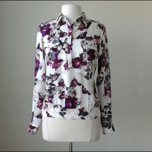 Silk floral printed blouse